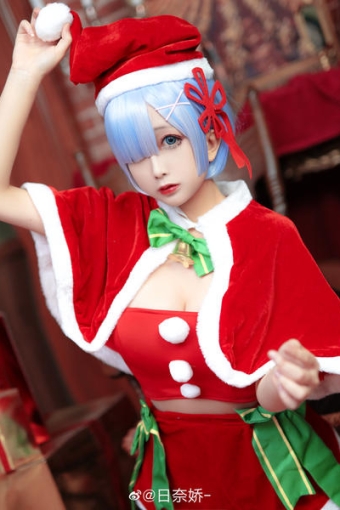 [日奈娇cos]甜蜜教主日奈娇蕾姆圣诞cosplay套图图片在线欣赏